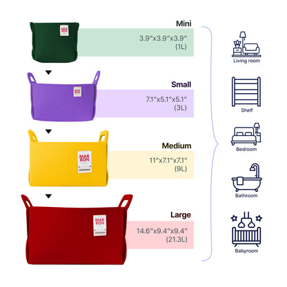 フェルトバスケット・02 中（Medium）／全25カラー